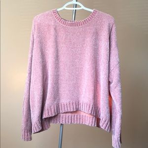 Chenille long sleeved sweater